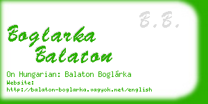 boglarka balaton business card
